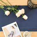 Linen Table Runner 36 Inches Long, 100% Natural Table Runners Small Runner for Coffee Table Kitchen Dining Dresser Fall Thanksgiving Christmas New Year Holiday(Navy Blue,14x36)