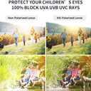 Kids Sunglasses TPEE Unbreakable Frame Polarized Sports Glasses with Adjustable Strap For Boys Girls Age 5-12 (Green Pink Frame/Grey Lens)