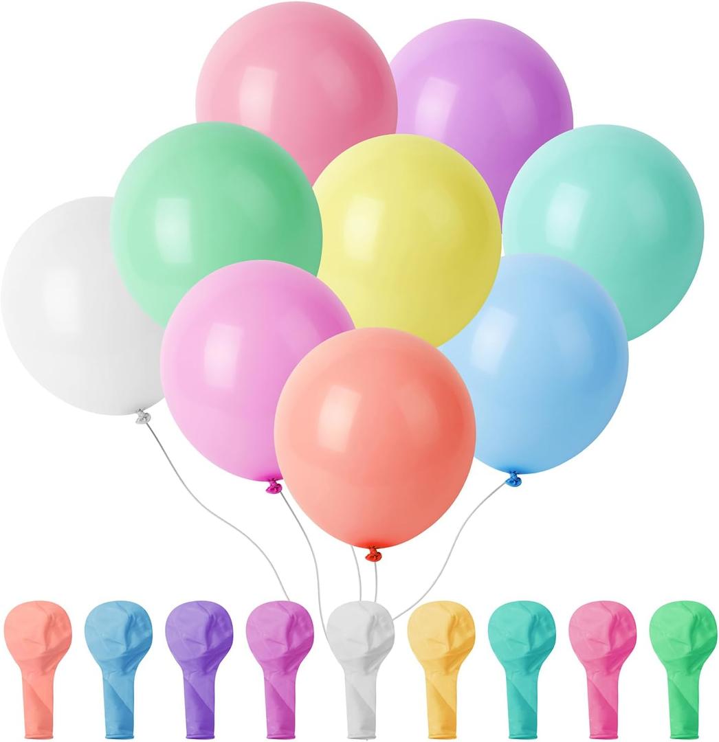 Mr. Pen- Pastel Balloons, 12 Inch, 54 Pack, Assorted Pastel Latex Balloons for Wedding, Bridal Shower, Baby Shower, Birthday & Gender Reveal Decorations