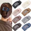 8 Pack Flat Hair Clips for Women Large Matte Rectangle No-Slip Claw Clips, Strong Hold Square Hair Accessories for Thick & Thin Hair, Lay Flat Design for Work & Daily Styling