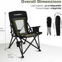 Camping Chair Portable Folding Lawn Chair Comfortable Hard Arm Sturdy for Family Camp, Outdoor, Sports, Beach, Travel, Support 400 lbs, Black&Grey
