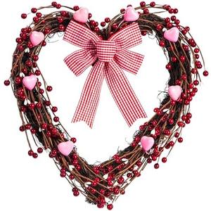 Valentines Day Wreath, Heart Shaped Wreath for Front Door, Galentines Decorations Home, Valentine's Day Wedding Festival Decor