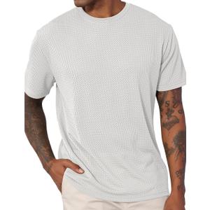 Men's Casual T-Shirts Knit Short Sleeve Crewneck Shirts Casual Stylish Knitted Pullover Tees Top (XX-Large)
