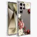Phone Case for Galaxy S24 Ultra Case, Samsung S24 Ultra S928U Case Girls Women, Slim Shockproof Clear Floral Pattern Flexible TPU Protective Cover for Samsung Galaxy S24 Ultra, Blossom Flower