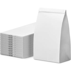 CulinWare Paper Lunch Bags, Paper Grocery Bags, Durable Kraft Paper Bags, 4 Lb Capacity, White, Pack Of 500 Bags