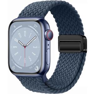 Nylon Sport Loop Watch Bands Compatible with Apple Watch Band Ultra 2 1 49mm 45mm 44mm 42mm, Soft Braided Woven Magnetic Clasp Strap for iWatch Series 10/9/8/7/6/5/4/3/SE,Women Men
