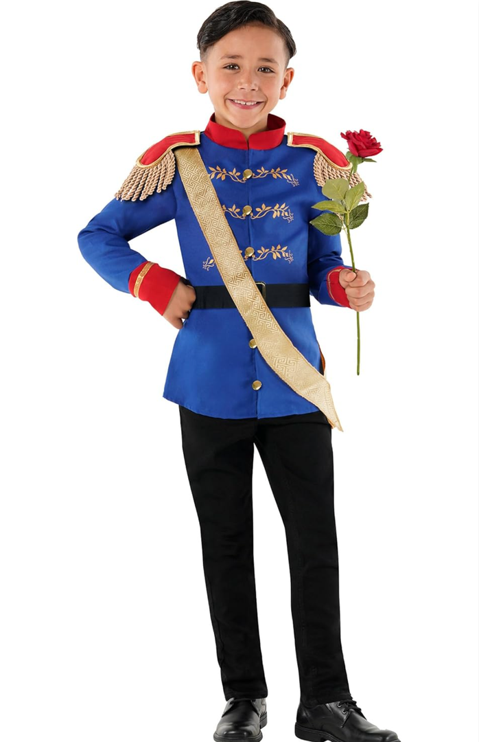 Morph Prince Costume For Boys, Prince Charming Character Outfit, Royal Dress Up for Kids Hallloween Costume
S