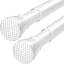 Tension Rods for Windows 28 to 48 Inch 2 Pack Spring Curtain Rods No Drilling White Tension Rod Adjustable Curtain Rods Expandable Pressure Spring Tension Rod for Closet, Doorway