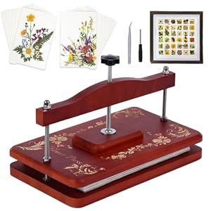 Nuvograin Large Flower Press Kit,Easy One-Step Wooden Plant Press,12.6 x 7.68 inch Flower Presser for Kids & Adults, Great for Thanksgiving & Christmas Gifts