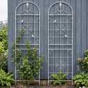 70.8" White Metal Garden Trellis for Climbing Plants, 2 Pack, 70.8"H x 19.6"W