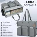 IBVIVIC Tote Bag for Women, Large Tote Bag with Multiple Pockets, Waterproof Nurse Handbag with Zip for Work, Travel, Gym (Grey)