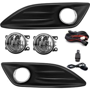 1 Pair Fog Lights Assembly Replacement for 2013 2014 2015 2016 2017 2018 Fiesta & 2019 Ford Fiesta S/SE Front Bumper Driving Fog Lamps