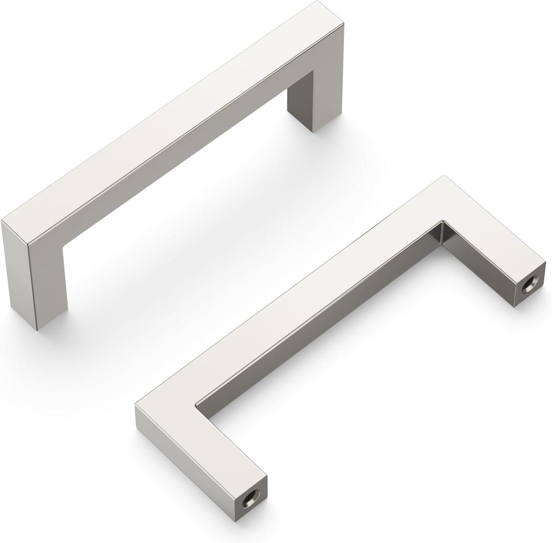Heritage Designs Contemporary Pull 3 Inch Center to Center Satin Nickel Finish (10-Pack)