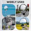 24 inch Convex Mirror Acrylic, Safety Security Traffic Corner Mirrors, Adjustable Wide Angle View and Wall Mounting Corner Blind Spot, for Indoor Outdoor Garage School Classroom Warehouse