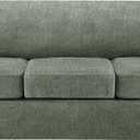 4 Piece T Cushion Sofa Slipcovers Stretch Couch Cover Furniture Covers with 3 Individual T Cushion Covers, Machine Washable for Living Room (Green, 3 Cushions)