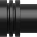 Curtain Rods for Windows 66 to 120 inches, 6/8 inch Diameter Adjustable Length End Cap Style Curtain Rod Set, Decorative Curtain Rod with Brackets - Black