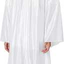GraduationMall Shiny Graduation Cap and Gown with 2026 Tassel for High School and Bachelor (White)