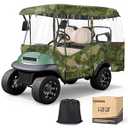 10L0L Golf Cart Enclosure for 4 Passenger Carts (86.6 inch Roof) – 600D Waterproof Driving Rain Cover for Club Car, EZGO, Yamaha(Camouflage Color)