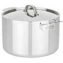 Viking 3-Ply Stainless Steel Stock Pot, 12 Quart Soup Cooking Pot with Lid, Kitchen Cookware, Dishwasher and Oven Safe, Induction Ready, Silver