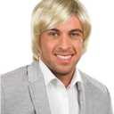 fun shack Mens 60s Wig Men, Movie Wigs Men, 70s Wigs for Men, 70s Disco, Ginger Short Cosplay Wig, 60s Character Wig Men (One Size, Yellow)