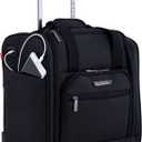 TPRC Smart Under Seat Carry-On Luggage with USB Charging Port, Black, Underseater 15-Inch
