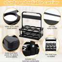 Sliner 4 Pieces Portable Drink Carrier Plastic Drink Holder Reusable Cup Carriers for Drinks Foldable Cup Holder Beverage Delivery Holder with Handle for Delivery Drivers Catering Restaurant, Black