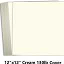 Hamilco Card Stock Scrapbook Paper 12x12 Cream Colored Cardstock Heavyweight 130lb Cover – 25 Pack