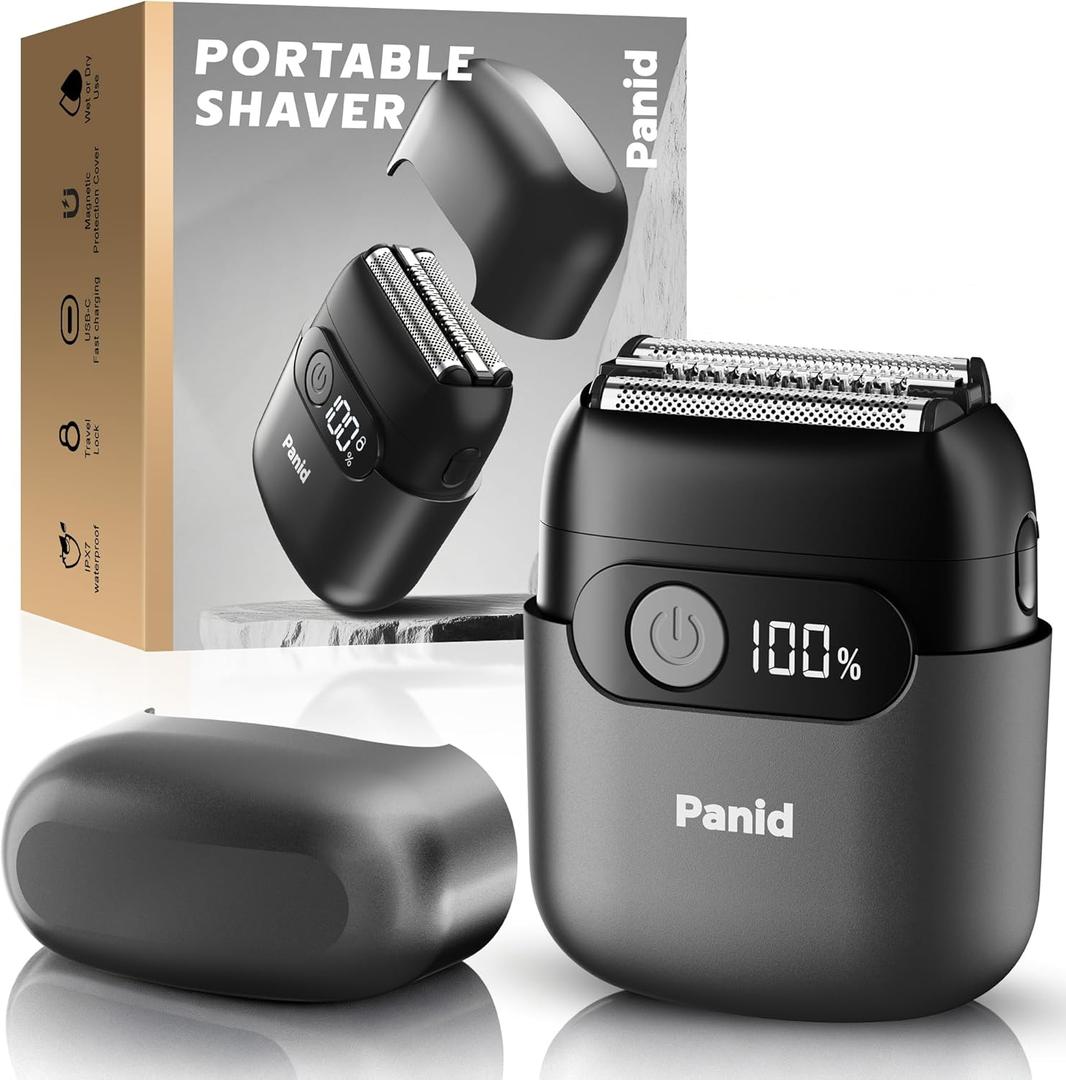 Electric Foil Shavers for Men, Upgraded Mini Electric Razor with 3 Floating Blades, LED Display, USB-C Fast Rechargeable, Portable Electric Shavers for Beard/Face