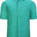 Alex Vando Mens Golf Shirt Moisture Wicking Quick-Dry Short Sleeve Casual Polo Shirts for Men (4X-Large, Dk Green)