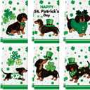 St. Patrick's Day Kitchen Towels 18x26 Inch Dachshund Dog Kitchen Dish Towels Hand Towels Seasonal Holiday Anniversary Indoor Bathroom Decoration Set of 6