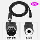 MEIRIYFA 5 Pin Din MIDI to 3.5mm TRS Audio Cable, 3.5mm(1/8in) TRS Stereo Female to 5-Pin Din Male Professional Audio Cord Adapter for Amplifiers, HI-FI Sound Systems