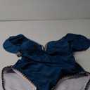 Women's One Piece Ruffle Swimsuit Tummy Control Bathing Suit V Neck Shell Stitched Swim Suit Slimming Swimwear Size L