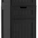 Iwell Tall Black Bathroom Cabinet with 2 Doors and 1 Drawer, Bathroom Storage Cabinet with Adjustable Shelves, Narrow Storage Unit for Living Room, Entryway, Kitchen, Black, 11.8"d X 15.7"w X 67.1"h