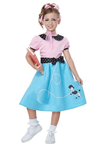California Costumes Blue 50's Sock Hop Dress Girls Costume, Small
