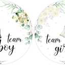 48pcs Baby Clothes Theme Gender Reveal Stickers Light Green, Team Boy or Team Girl Paper Decals Self-Adhesive Sticker Label for Gift Greeting Card, Baby Shower Party Decorations Supplies