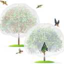 Fruit Tree Netting with Zipper & Drawstring - 15'x15' Garden Plant Net Pest Barrier to Prevent Cicadas Bird Squirrel Deer - Bug Protection for Blueberry Tomato with Fine Mesh Insect Cover (2 Pack)