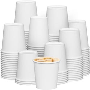 GUSTO 6 oz White Paper Cups [300 Count] Small Disposable Cups for Espresso, Tea, Samples & Mouthwash, Sturdy Hot & Cold Drinkware for Home, Office & Events (Formerly Comfy Package)