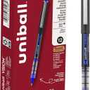 Uniball Vision Rollerball Pen - 12 Pack, Blue Pens, 0.5mm Micro Tip Size - Smooth Writing Japanese Pens, School Supplies