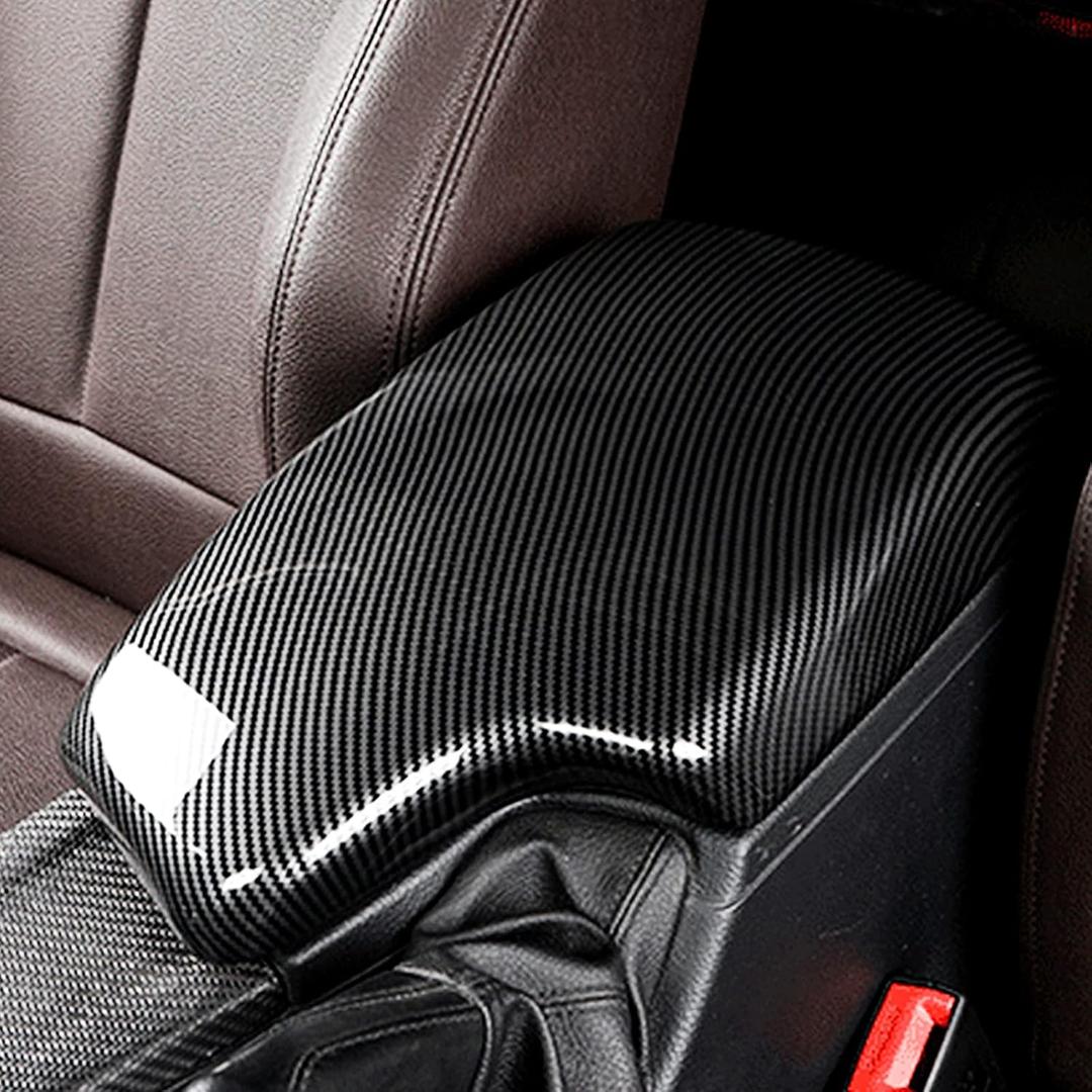 328i 435i Armrest Cover, Carbon Fiber Color Center Consoles Pad for BMW F30 F32 F34 (ABS Material) (F30 2012-2019)