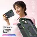 SEXYMOM Magnetic for iPhone 13 Case with Privacy Screen Protectors X2 - Upgraded Camera Protection - Compatible with Magsafe,21ft Drop Tested,Slim Fit Translucent Matte Phone Case - Dark Green