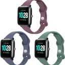 3 Pack Slim Watch Bands Compatible with ID205L Smart Watch,Soft Sport 19mm Replacement Strap for Popglory,GRV,YAMAY,Willful,Veryfitpro ID205L/ID205/ID205U/ID205S/ID205G/SW020/SW021 Smart Watch