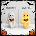 Ghost Reading Book Night Light - Halloween LED Shelf Decor, USB-Powered Spooky Cute Table Lamp for Kids & Adults, Gift-Ready Book Light for Bedroom, Party, Blanket Reading (1, 6in)