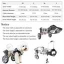 Dog Wheelchair for Small Medium Large Dogs, Adjustable 4-Wheel Mobility Aid, Lightweight Rehabilitation Brace (4 Wheels, L)