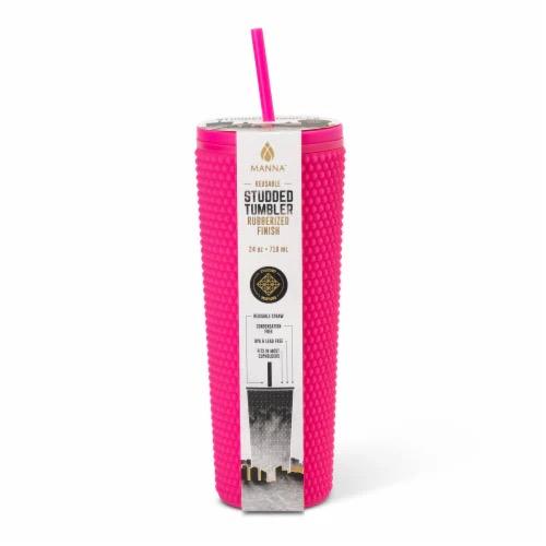 Manna Matte Studded Cup | Studded Tumbler with Lid and Straw | Venti 24 oz Cold Cups