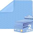 [2 Pack] 18"x24" Washable Underpads - Leakproof Reusable Incontinence Bed Pads for Chairs, Wheelchairs, Cribs & Sofas - Blue Heavy Absorbency Bedwetting Pee Pads for Kids & Adults