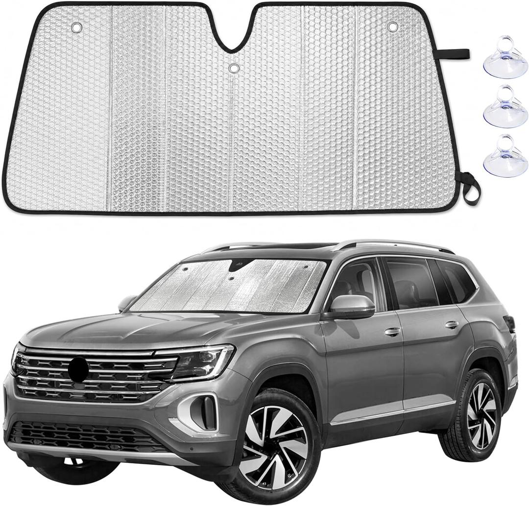 EcoNour Foldable Sun Shade Fit for Volkswagen Atlas 2018-2023 2024 2025