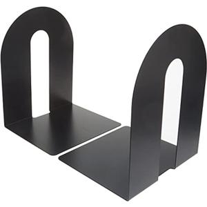 Officemate Heavy Duty Bookends, Non-Skid Base, Black, Pair