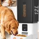 Large Breed Automatic Dog Feeder: 12L/50 Cups with HD 1080P Camera - 5G WiFi Anti-Clog Timed Dog Feeder for Golden Retriever Busy Owners by UTCG