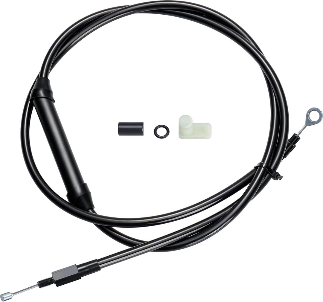 MoKitDora 70-11/16" Clutch Cable Stainless Steel Braided for 1987-2006 Harley Touring Dyna Softail Twin Cam Evolution 5 Speed Transmission with Mechanical Clutch, Black