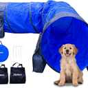 Dog Agility Training Equipment Tunnel:JOPAVO 10 Foot Dog Agility Tunnel with 2 Pack Sandbags, Carry Bag and 4 Ground Spikes.Ideal Dog Agility Equipment for Dog Obstacle Course, Exercise&Park Equipment